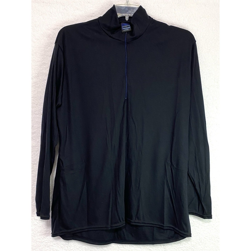 Patagonia Capilene Quarter Zip Pullover Base Layer Black Mens XL Made in USA